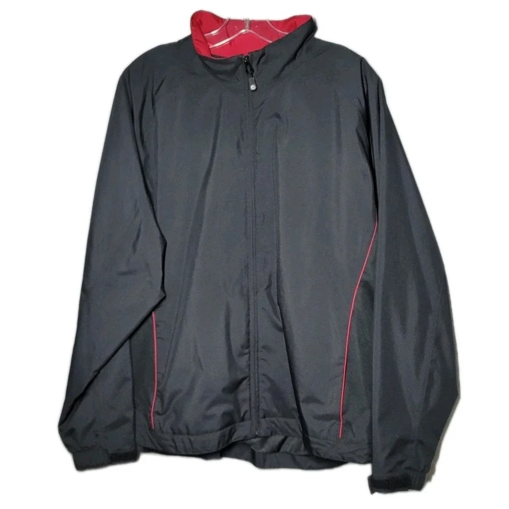 Footjoy Dry‎ Joys Womens Size XLarge Golf Long Sleeve Rain  Jacket Black/Red
